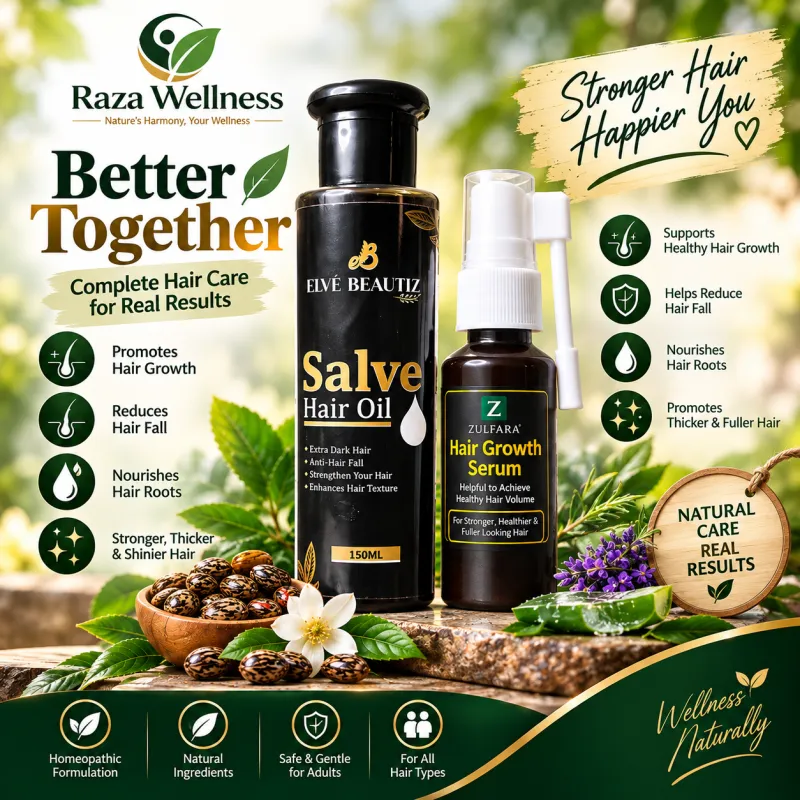 Better Together Hair Care Duo – Salve Hair Oil + Zulfara Hair Growth Serum
