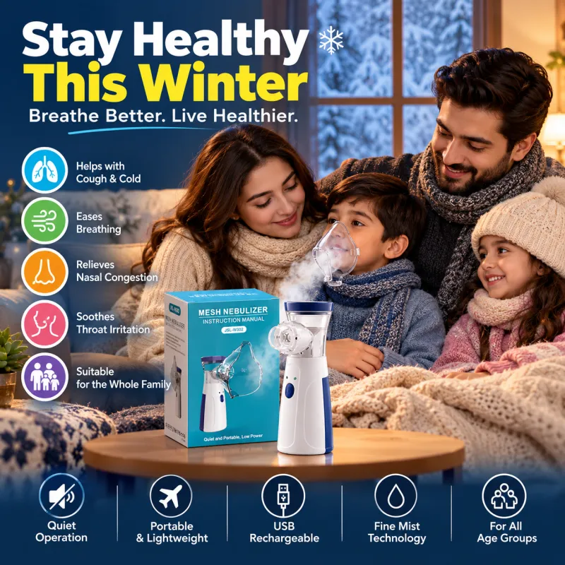 Portable Mesh Nebulizer JSL-W302 – Silent & Rechargeable